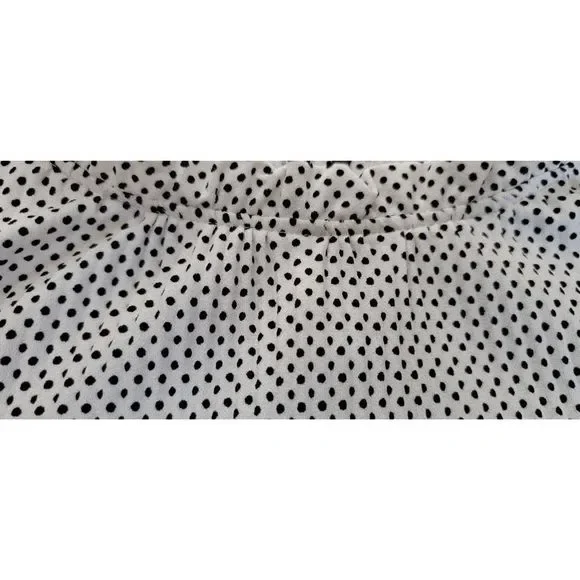 Adrianna Papell Top Blouse Women’s Medium White Black Polka Dot Long Sleeve - Picture 7 of 13